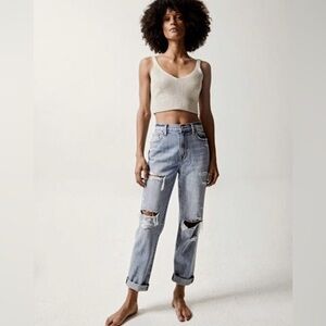 PISTOLA Women PRESLEY HIGH-RISE RELAXED ROLLER DISTRESSED JEANS NWT $148~Size 29